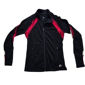 Chassé Performance Track Jacket Zip Athletic Black Red Women’s M